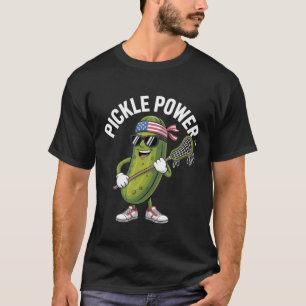 Funny Pickle Playing Lacrosse Sports Humour Quote T-Shirt