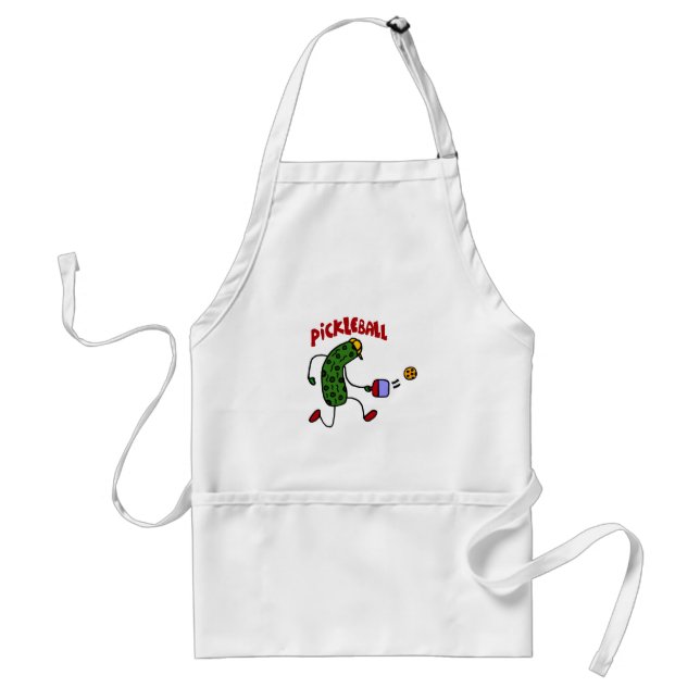 Funny Pickle Playing Pickleball Action Design Standard Apron (Front)