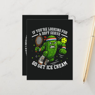 Funny Pickle Playing Pickleball Announcement Postcard