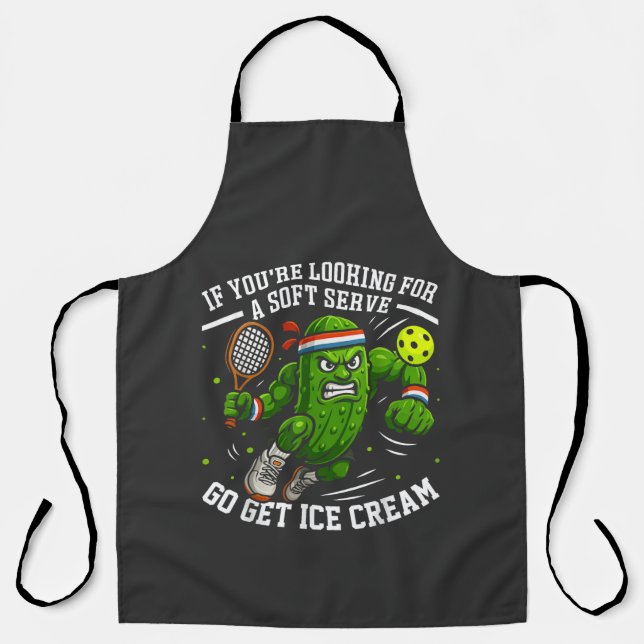 Funny Pickle Playing Pickleball Apron (Front)