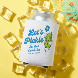 Funny Pickle Playing Pickleball Birthday Party Can Cooler