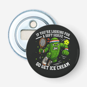Funny Pickle Playing Pickleball Bottle Opener