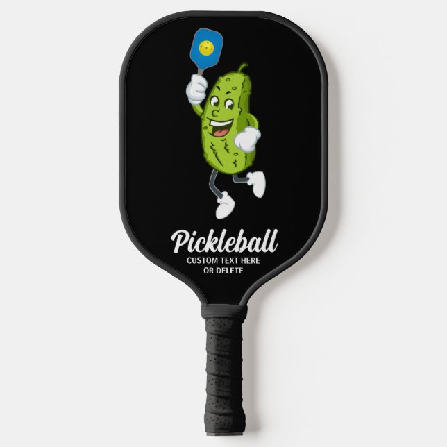 Funny Pickle Playing Pickleball Custom Text Paddle (Front)