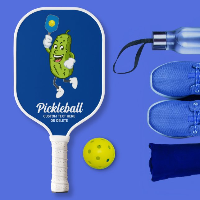 Funny Pickle Playing Pickleball Custom Text Pickle Paddle (Creator Uploaded)