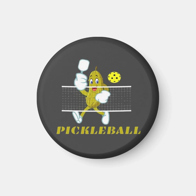 Funny Pickle Playing Pickleball  Magnet (Front)