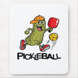 Funny Pickle Playing Pickleball  Mouse Pad