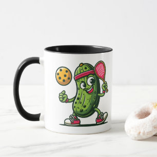 Funny pickle playing pickleball  mug