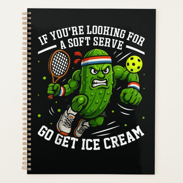 Funny Pickle Playing Pickleball Planner (Front)