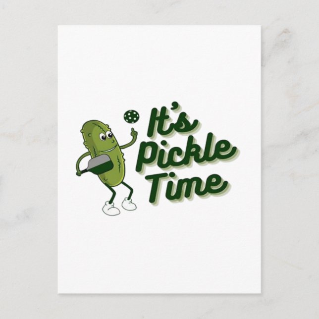 Funny Pickle Playing Pickleball  Postcard (Front)