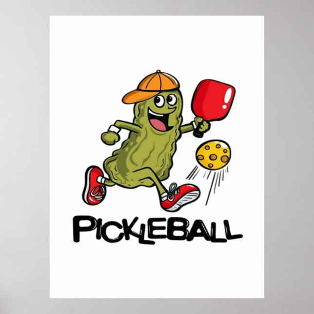 Funny Pickle Playing Pickleball  Poster (Front)