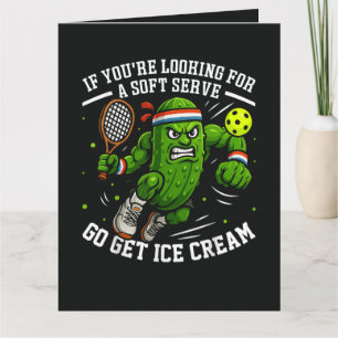 Funny Pickle Playing Pickleball Thank You Card