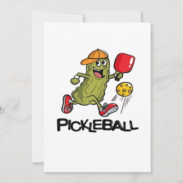 Funny Pickle Playing Pickleball  Thank You Card (Front)