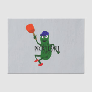 Funny Pickle Playing Pickleball Tissue Paper