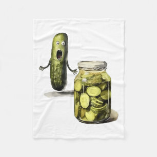 Funny Pickle Surprise A Cucumber And A Jar Of Slic Fleece Blanket