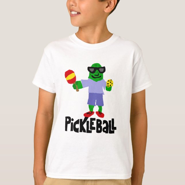 Funny Pickle with Pickleball Paddle T-Shirt (Front)
