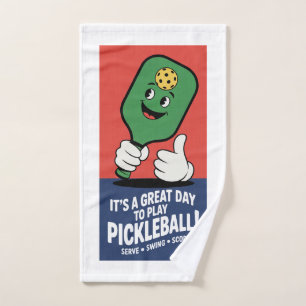 Funny Pickleball A Great Day To Play Pickleball Hand Towel