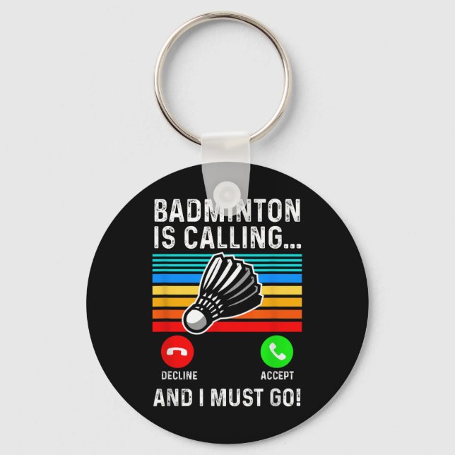Funny Pickleball Badminton Shuttle  Keychain (Front)