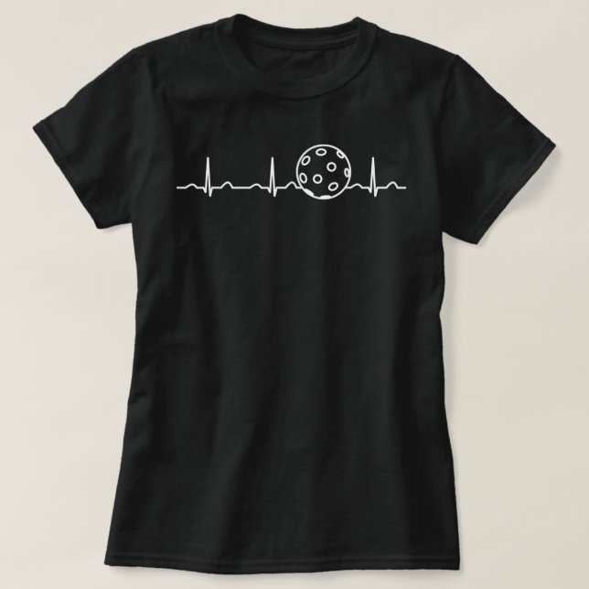 Funny Pickleball Ball Heartbeat Apparel Player Fan T-Shirt (Design Front)