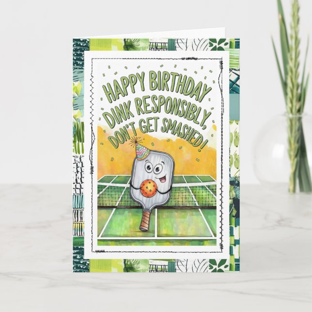 Funny Pickleball Birthday Card  (Front)