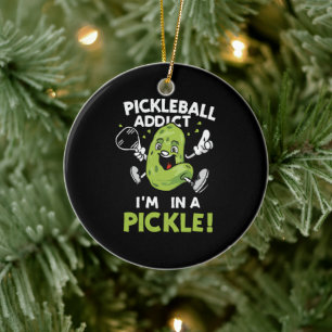 Funny-Pickleball Ceramic Ornament
