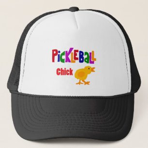 Funny Pickleball Chick Art Trucker Hat