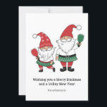 Funny Pickleball Christmas Gnomes, Custom Text Holiday Card<br><div class="desc">Celebrate the holidays in pickleball style with this fun Christmas card featuring gnomes playing pickleball. It's fully customizable with your messages on the front and back. Ideal for pickleball enthusiasts, clubs, and coaches, this card is a fun way to share the joy of the game with those who love it...</div>