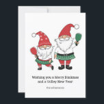 Funny Pickleball Christmas Gnomes, Custom Text Holiday Card<br><div class="desc">Celebrate the holidays in pickleball style with this fun Christmas card featuring gnomes playing pickleball. It's fully customizable with your messages on the front and back. Ideal for pickleball enthusiasts, clubs, and coaches, this card is a fun way to share the joy of the game with those who love it...</div>