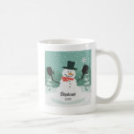 Funny Pickleball Christmas Snowman Personalized Coffee Mug<br><div class="desc">Super fun pickleball mug featuring a snowman playing pickleball.  Add 2 lines of custom text to personalize.  Makes the perfect Christmas Holiday gift for your pickleball friend,  coach,  team partner,  mom,  dad,  grandparents or anyone who loves this awesome sport.</div>