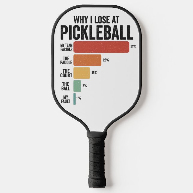 Funny Pickleball Dink Sport Why I Lose Pickleball Pickleball Paddle (Front)