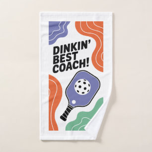 Funny Pickleball Dinkin' Best Coach Sports Hand Towel