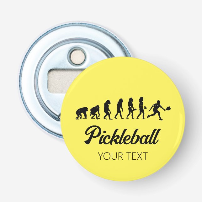Funny Pickleball Evolution Personalized Bottle Opener (Front)