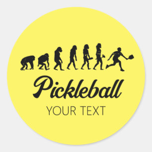 Funny Pickleball Evolution Personalized Classic Round Sticker