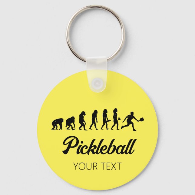 Funny Pickleball Evolution Personalized Keychain (Front)