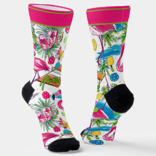 Funny Pickleball Flamingo Dinks Socks