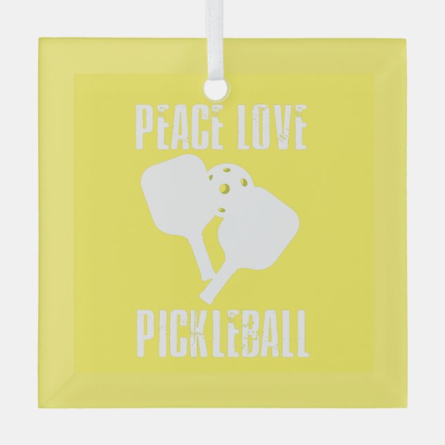 Funny Pickleball Glass Ornament (Front)