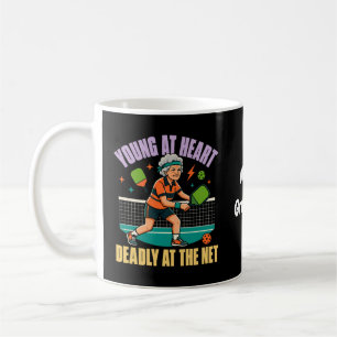 Funny Pickleball Grandma Young At Heart Deadly Net Coffee Mug