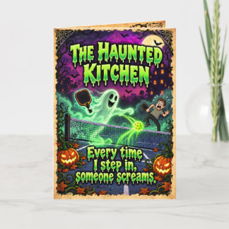 Funny Pickleball Halloween Card-The Hunted Kitchen Card
