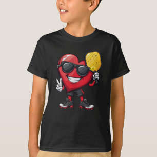 Funny Pickleball Heart Peace Sunglasses Paddle T-Shirt