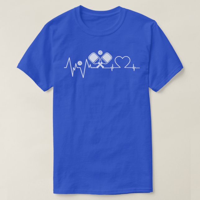 Funny Pickleball Heartbeat 16 T-Shirt (Design Front)