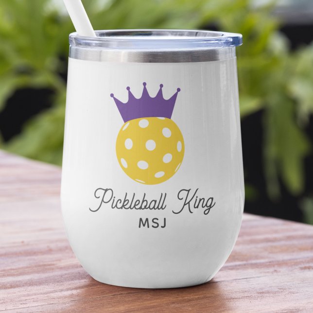 Funny Pickleball King Nom du monogramme personnali (Créateur téléchargé)