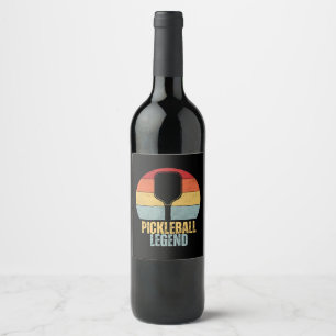 Funny Pickleball Legend Wine Label