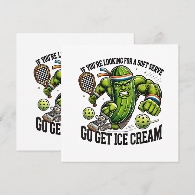 Funny Pickleball Lover Pun with a Pickle Playing (Front/Back)