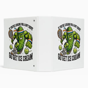 Funny Pickleball Lover Pun with a Pickle Playing Binder