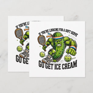 Funny Pickleball Lover Pun with a Pickle Playing Invitation