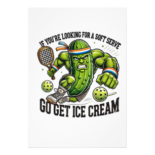 Funny Pickleball Lover Pun with a Pickle Playing Photo Print