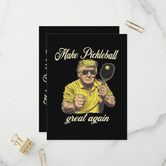 Funny Pickleball Lovers Graphics Pickle Ball Invitation Postcard (Front/Back In Situ)