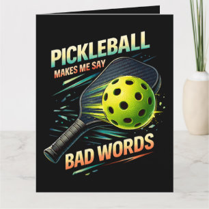 Funny Pickleball Makes Me Say Bad Words Player Thank You Card