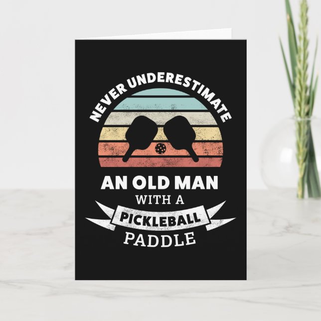 Funny Pickleball Paddle Gift for Grandpa Card (Front)