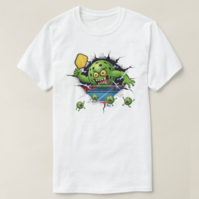 Funny Pickleball Paddle Smash Court Chaos T-Shirt (Design Front)