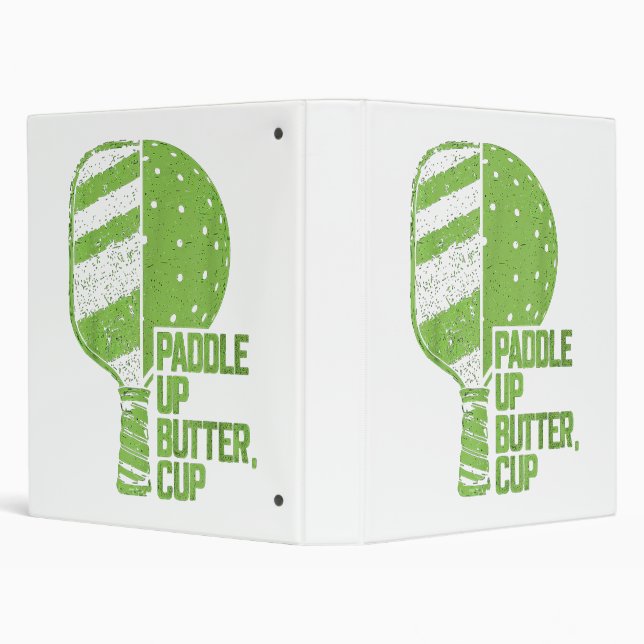 Funny Pickleball Paddle Up Butter Cup Binder (Background)